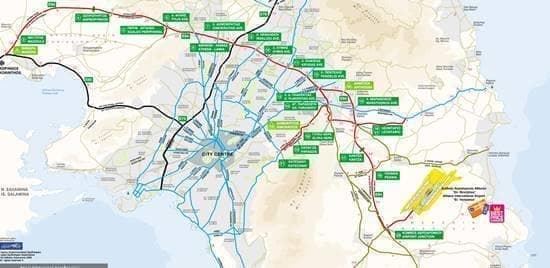 Athens international Airport Road Access | Δ. Αεροδρόμιο Αθηνών «Ελευθέριος Βενιζέλος» χάρτης οδικής πρόσβασης σε αεροδρόμιο