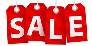 Promo - vector που αναγράφει σε κόκκινο φόντο SALE για τις Θερινές εκπτώσεις του 2026