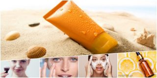 Γυναίκα με αντηλιακό και καπέλο στην θάλασσα - Τα πέντε καλλυντικά του καλοκαιριού. Κρέμες, καθαρισμός, αντηλιακό κλπ