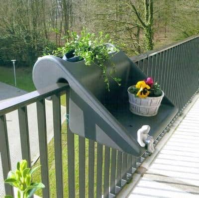 Πολυλειτουργικό τραπεζάκι για μπλαλκόνι | ΒalKonzept ● Νο 15 ● Χρώμα ανοικτό γκρί