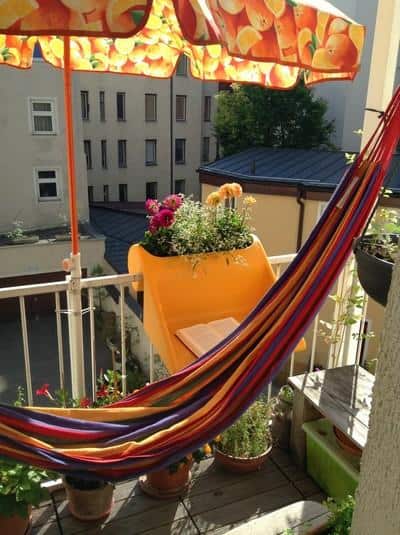 Πολυλειτουργικό τραπεζάκι για μπλαλκόνι | ΒalKonzept ● Νο 20 ● Χρώμα πορτοκαλί