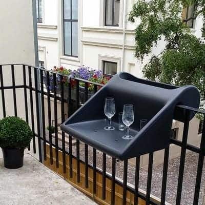 Πολυλειτουργικό τραπεζάκι για μπλαλκόνι | ΒalKonzept ● Νο 22 ● Χρώμα γκρί