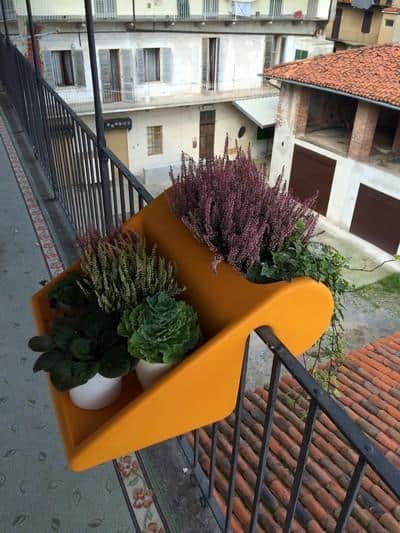 Πολυλειτουργικό τραπεζάκι για μπλαλκόνι | ΒalKonzept ● Νο 5 ● Χρώμα πορτοκαλί