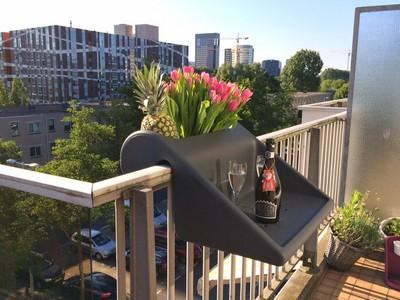 Πολυλειτουργικό τραπεζάκι για μπλαλκόνι | ΒalKonzept ● Νο 8 ● Χρώμα γκρί