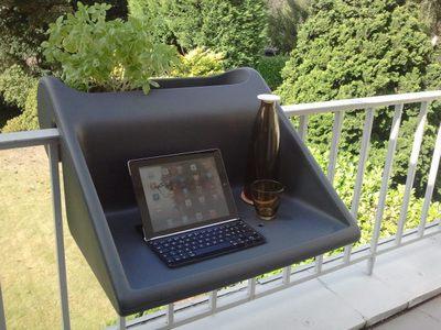 Πολυλειτουργικό τραπεζάκι για μπλαλκόνι | ΒalKonzept ● Νο 9 ● Χρώμα γκρί