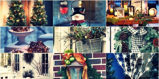 Photo gallery για ιδέες για Χριστουγεννιάτικη διακόσμηση εξωτερικών χώρων (κατώφλι, πόρτα, κήπος, βεράντα, μπαλκόνι)