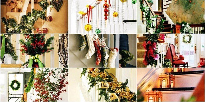 Συλλογή φωτογραφιών με ιδέες Χριστουγεννιάτικης διακόσμησης για σκάλες - Christmas stairs decoration ideas