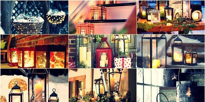 Συλλογή φωτογραφιών για ιδέες Χριστουγεννιάτικης διακόσμησης με φαναράκια - Christmas Lanterns For Indoors And Outdoors