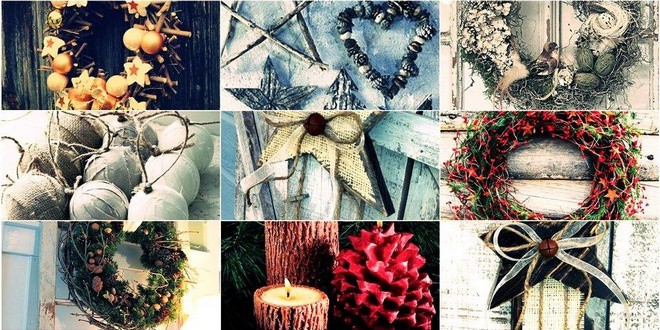 Συλλογή φωτογραφιών με ιδέες διακόσμησης για Ρουστίκ Χριστουγεννιάτικα στολίδια - Rustic Christmas Decorations And Wreaths