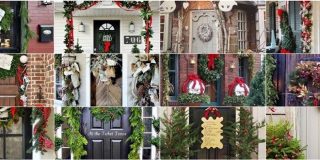 Photo gallery με ιδέες Χριστουγεννιάτικης διακόσμησης της εισόδου, πόρτας σπιτιού - Christmas Front Door Décor Ideas