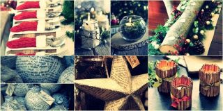 Συλλογή φωτογραφιών με ιδέες Χριστουγεννιάτικης διακόσμησης (κεριά, κλαδιά, βάζα) - DIY Christmas Decorations