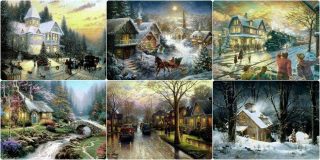 Photo Gallery με μαγευτικά Χριστουγεννιάτικα χιονισμένα τοπία ζωγραφικής - Χριστουγεννιάτικοι πίνακες ζωγραφικής