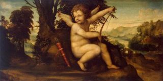 Πίνακας ζωγραφικής που συμβολίζει τον Έρωτα, παραπέμπει στην γιορτή των ερωτευμένων τον Άγιος Βαλεντίνο και τον Άγιο Υάκινθο