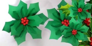 Χριστουγεννιάτικο γκι από χαρτί. How To Make a Hollyberry