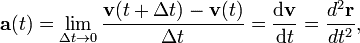 Η σχέση-ορισμός της στιγμιαίας επιτάχυνσης