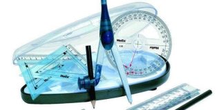 Γεωμετρικά όργανα διαβήτης, μοιρογνωμόνιο, χάρακας κλπ σχετικά με την Μετατροπή μονάδων μέτρησης γωνιών, μοίρες, ακτίνια