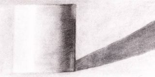 Σκίτσο Κυλίνδρου ασπρόμαυρο παραπέμπει νοητά στο γεωμετρικό στερεό Κύλινδρος και το καμπύλο εμβαδόν του