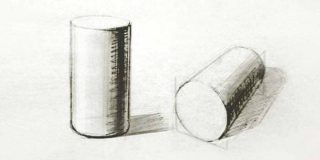 Σκίτσο ασπρόμαυρο με δύο κυλίνδρους παραπέμπει νοητά στο γεωμετρικό στερεό Κύλινδρος και τον όγκο του