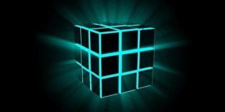 Black And Green Wallpaper σε μορφή του γεωμετρικού στερεού Κύβος