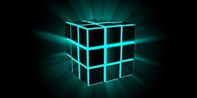 Black And Green Wallpaper σε μορφή του γεωμετρικού στερεού Κύβος