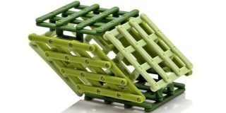 Interactive Kinetic Sculpture που παραπέμπει στο γεωμετρικό στερεό Παραλληλεπίπεδο (όγκος κλπ)