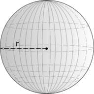 Σφαίρα σχήμα με ακτίνα r - Γεωμετρία ● Sphere shape