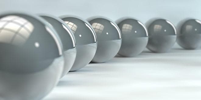 Σφαίρες σε διάταξη παραπέμπουν νοητά στο γεωμετρικό στερεό της Σφαίρας και τον όγκο της