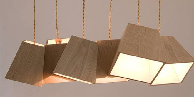Woodworking Projects - Ξύλινα φωτιστικά οροφής που παραπέμπουν νοητά στο γεωμετρικό Τραπέζιο (περίμετρος κλπ)