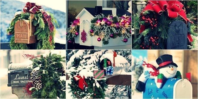 Photo gallery με ιδέες Χριστουγεννιάτικης διακόσμησης γραμματοκιβώτιου οικίας - Christmas mailbox decorations