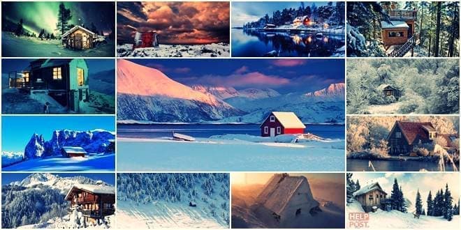 Συλλογή φωτογραφιών με μαγευτικά και απομονωμένα σπίτια σε χειμωνιάτικο χιονισμένο τοπίο - Lonely Little Winter Houses