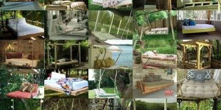 Photo gallery με ιδέες για κρεβάτι, αιώρα ή κούνια από ξύλινες παλέτες για τον κήπο - DIY Pallet outdoor beds ideas