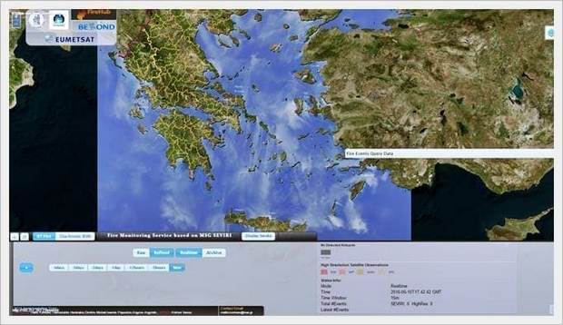 Δορυφορική αποτύπωση έκτασης καμένης περιοχής | SEVIRI monitor Δορυφορική αποτύπωση έκτασης καμένης περιοχής | SEVIRI monitor