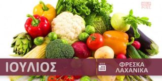 Φρέσκα λαχανικά και κηπευτικά εποχής - εποχικότητα Ιούλιος - Καλοκαίρι | Fresh vegetables - Freska laxanika