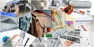 Ψυκτικός. Collage με ψυκτικός εργασίες & εγκαταστάσεις. Καθαρισμός φίλτρων κλιματιστικού, επισκευή εγκατάσταση air condition