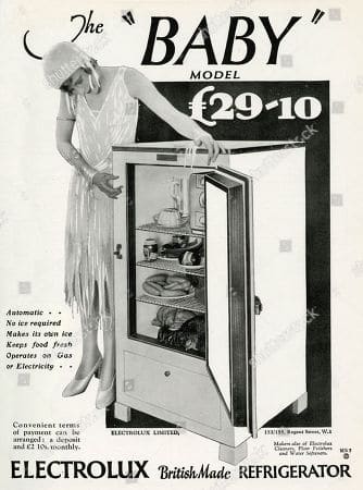 Electrolux Baby Fridge Advertisement, 1928 Electrolux Baby Fridge Advertisement, 1928