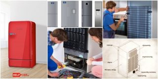 Τμήματα ψυγείου. Μοτέρ, συμπυκνωτής, βαλβίδα, ατμοποιητής, πόρτα κλπ